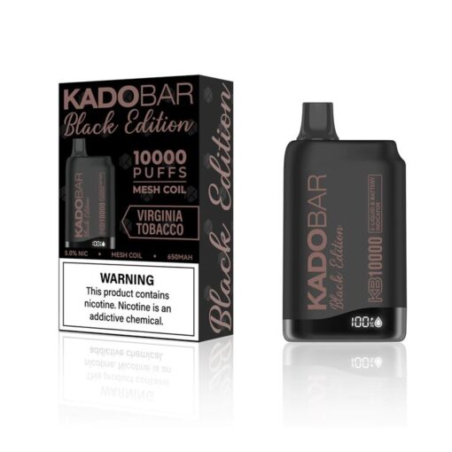 Kado Bar Black – Virginia Tobacco Disposable Vape (10,000 Puffs)